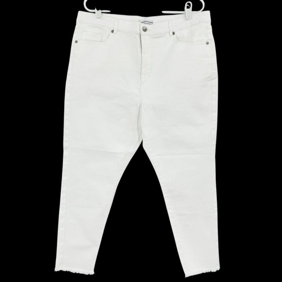 Loft Womens White Stretch High Rise The Skinny Ankle Denim Jeans Size 34/18 NWOT - Picture 1 of 11